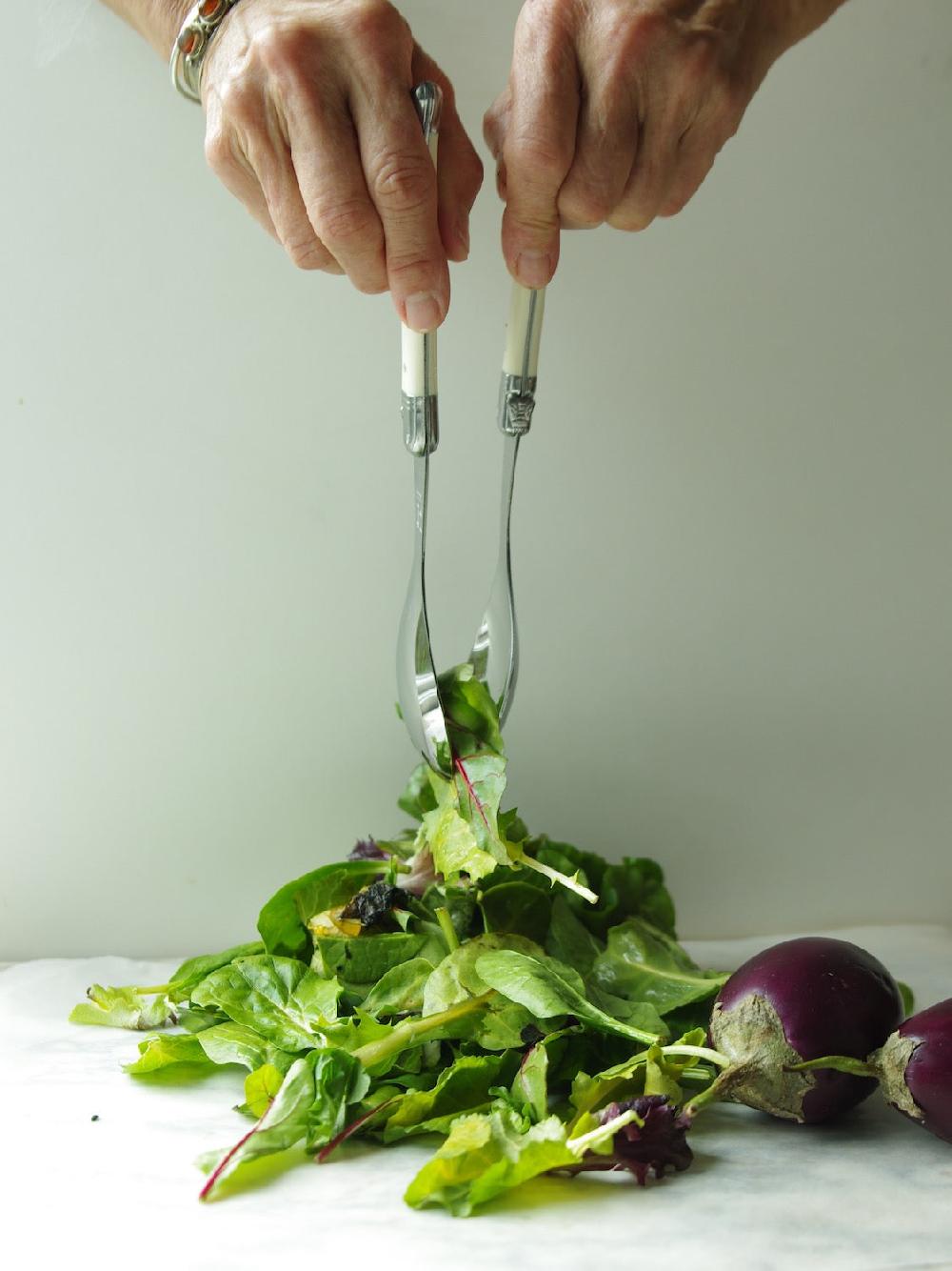 Be Home Laguiole Salad Serving Set Ivory In Wooden Box