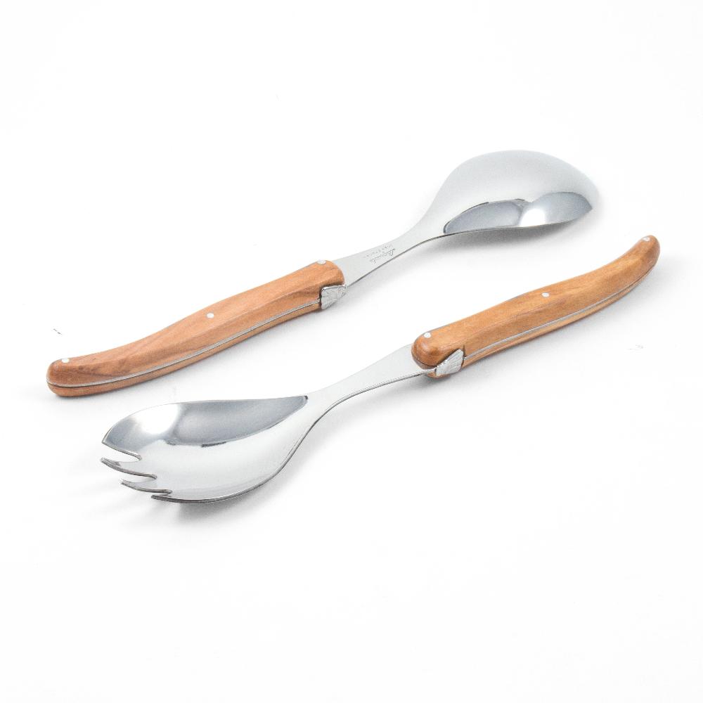 Be Home Laguiole Salad Serving Set Olivewood In Wooden Box