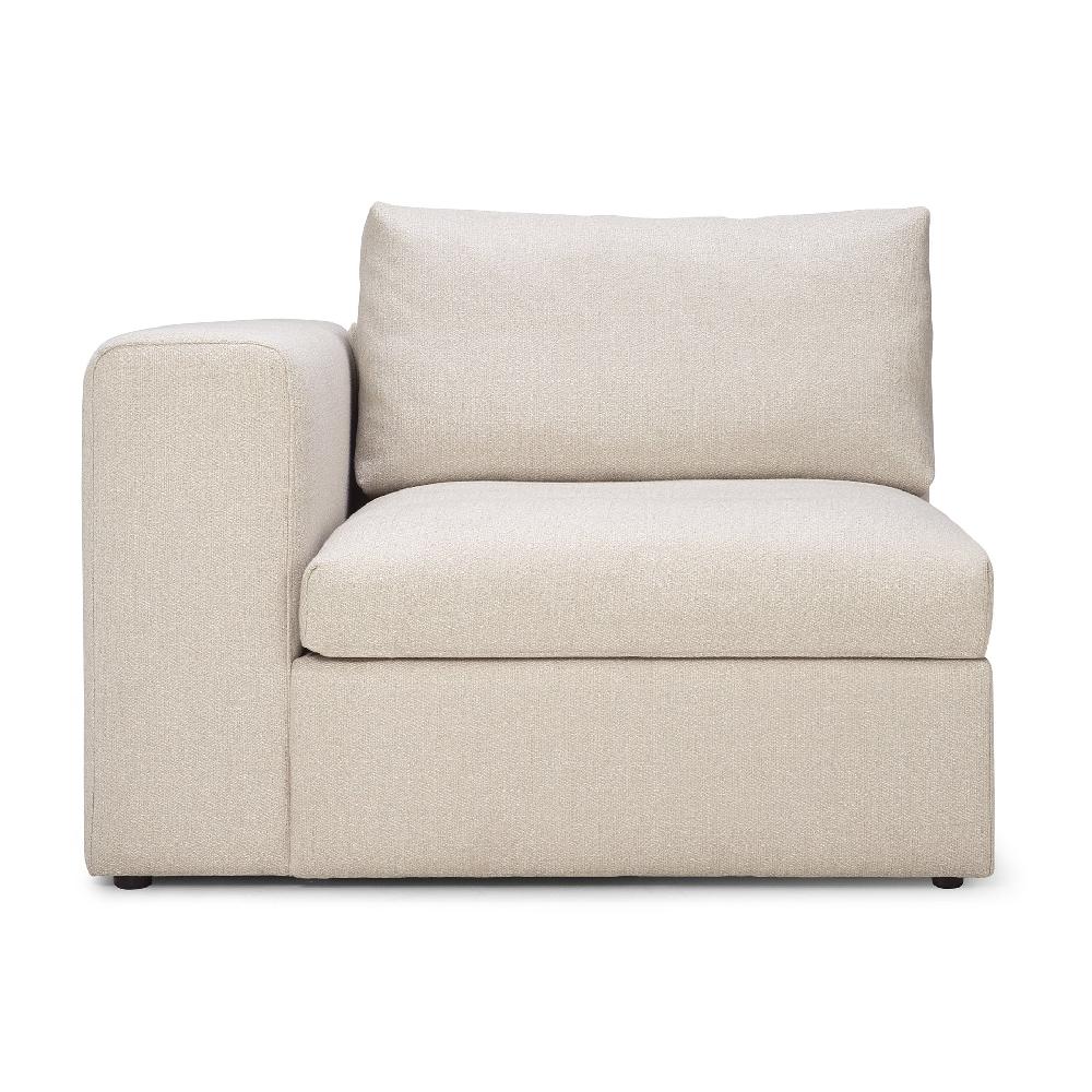 Be Home Mellow End Seater With Right Arm Eco Fabric Sofa Off White