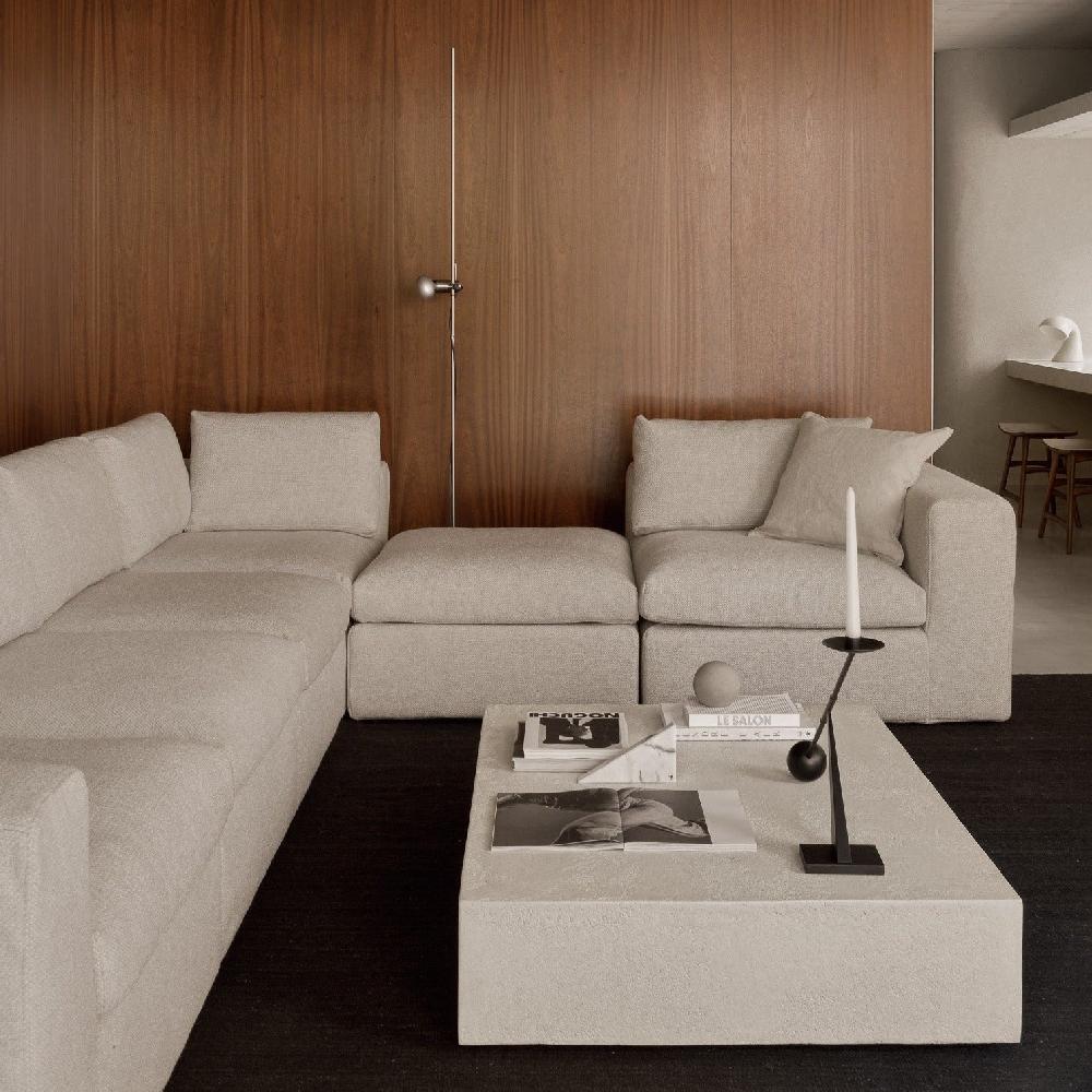 be home Mellow footstool - Ivory fabric - removable cover