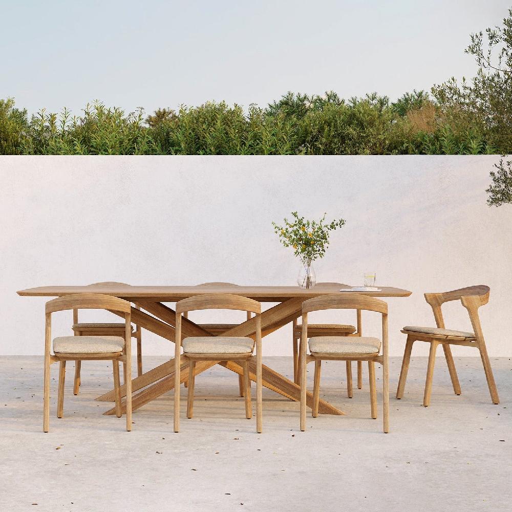 be home Mikado Solid Teak Outdoor Dining Table 94.5"