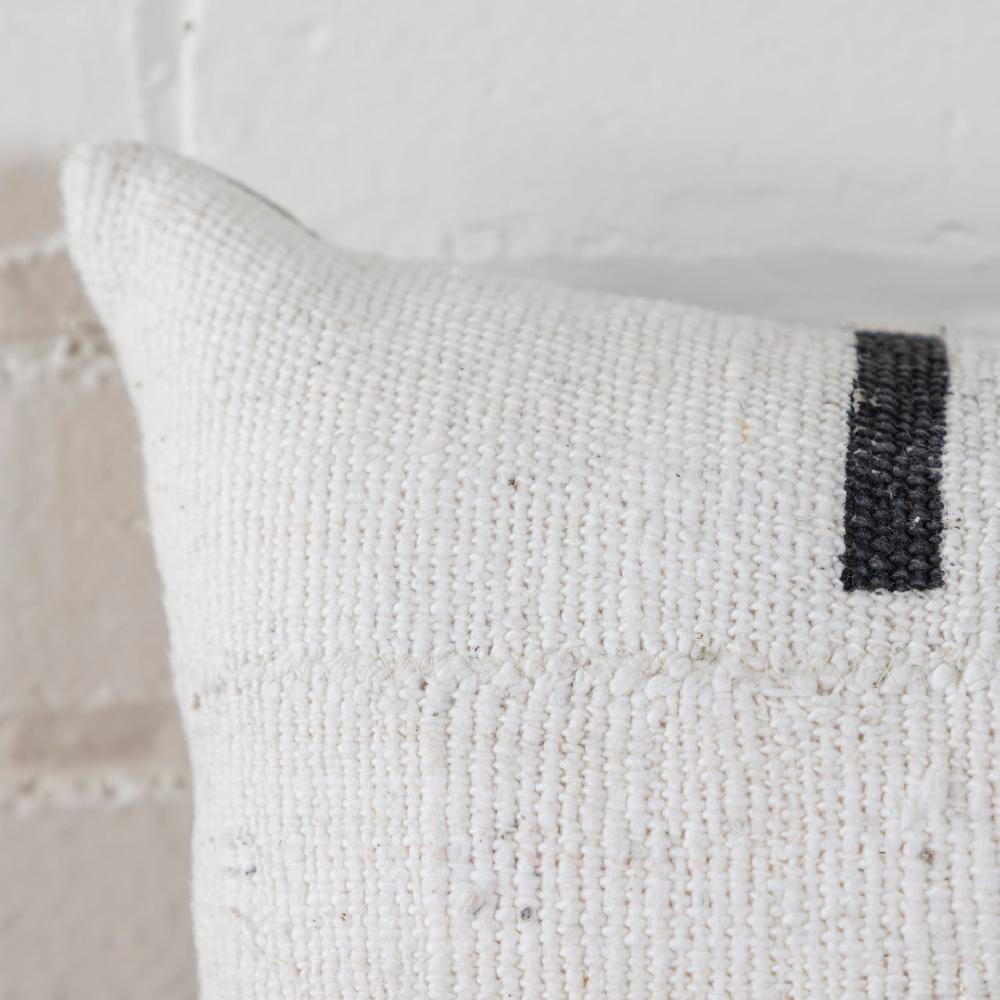 Be Home Mud Cloth Square Pillow White With Black Dashes