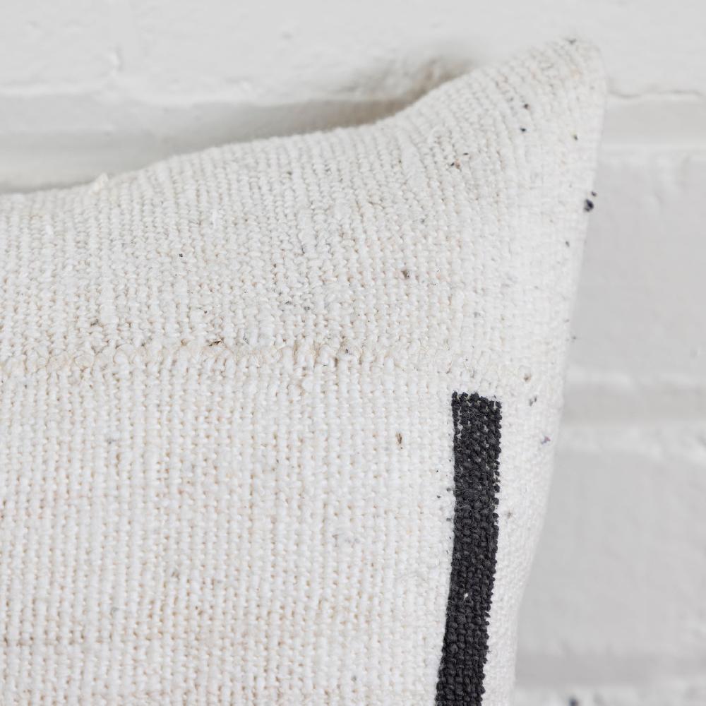 Be Home Mud Cloth Square Pillow White With Black Dashes