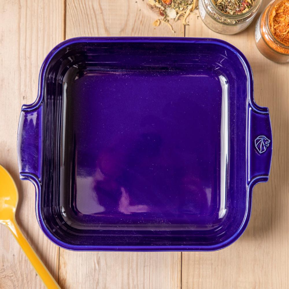 be home Peugeot Appolia Ceramic 14" Square Baker Deep Blue