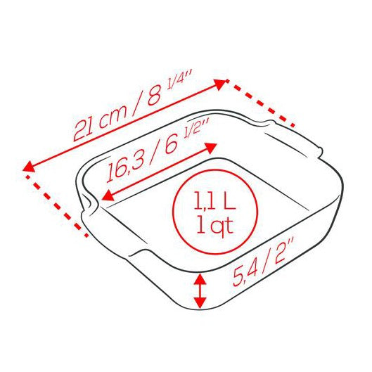 Be Home Peugeot Appolia Ceramic 14" Square Baker Ecru