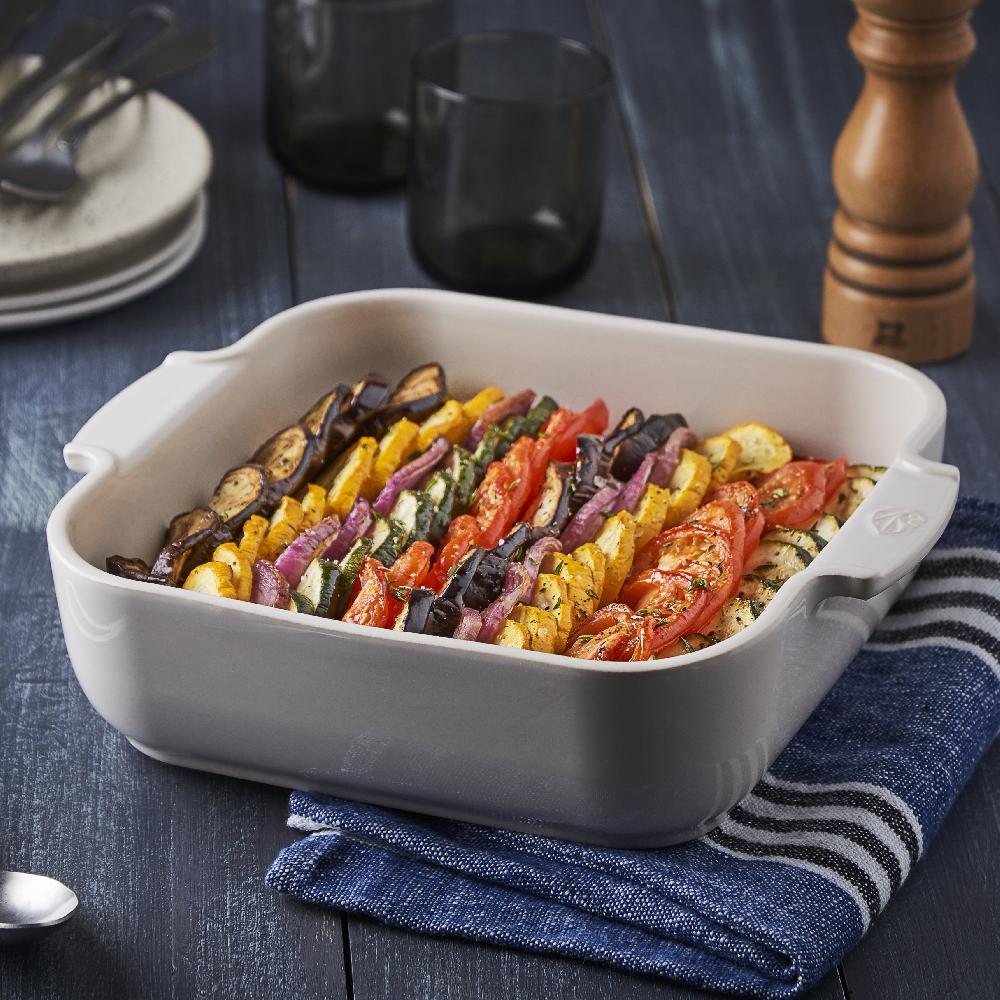 be home Peugeot Appolia Ceramic 14" Square Baker Ecru