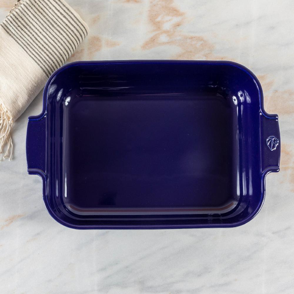 Be Home Peugeot Appolia Ceramic 16" Rectangular Baker Deep Blue