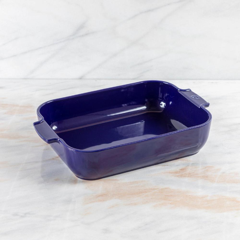 be home Peugeot Appolia Ceramic 16" Rectangular Baker Deep Blue