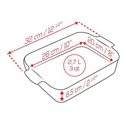 Be Home Peugeot Appolia Ceramic 16" Rectangular Baker Ecru