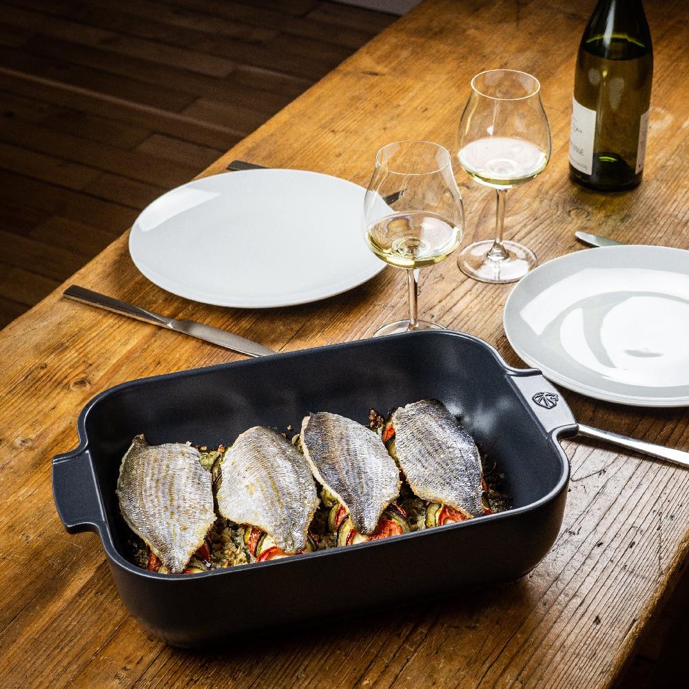 be home Peugeot Appolia Ceramic 16" Rectangular Baker Slate