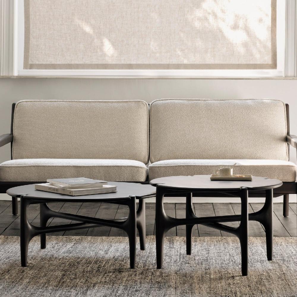 be home PI coffee table - varnished mahogany - dark brown - round