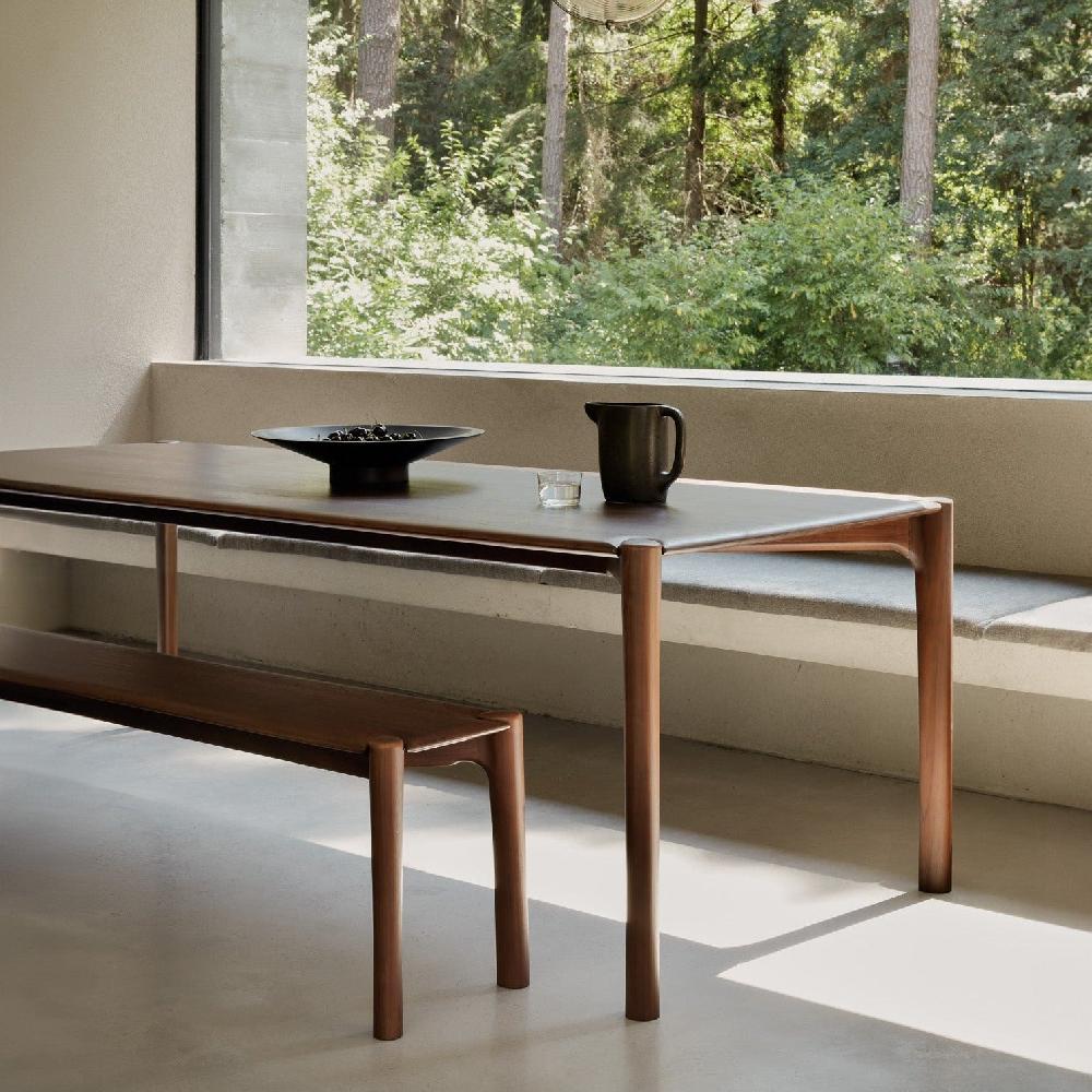 be home PI dining table - varnished teak - brown - rectangular