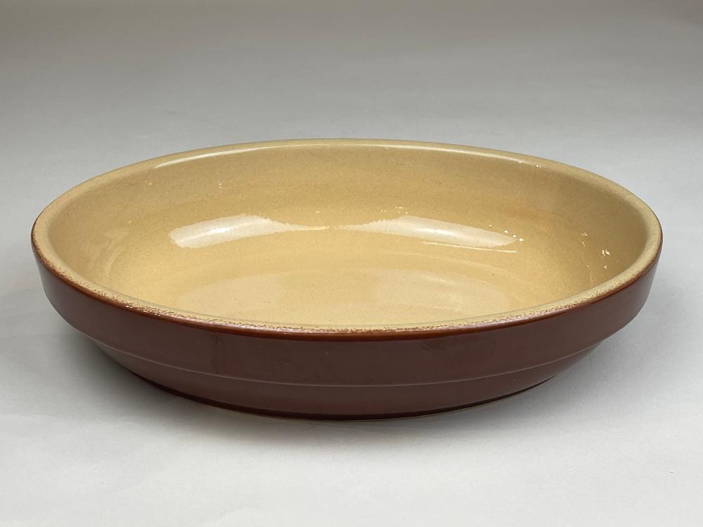 be home Poterie Renault Rimmed Oval Dish - (2.5 L) - Brown