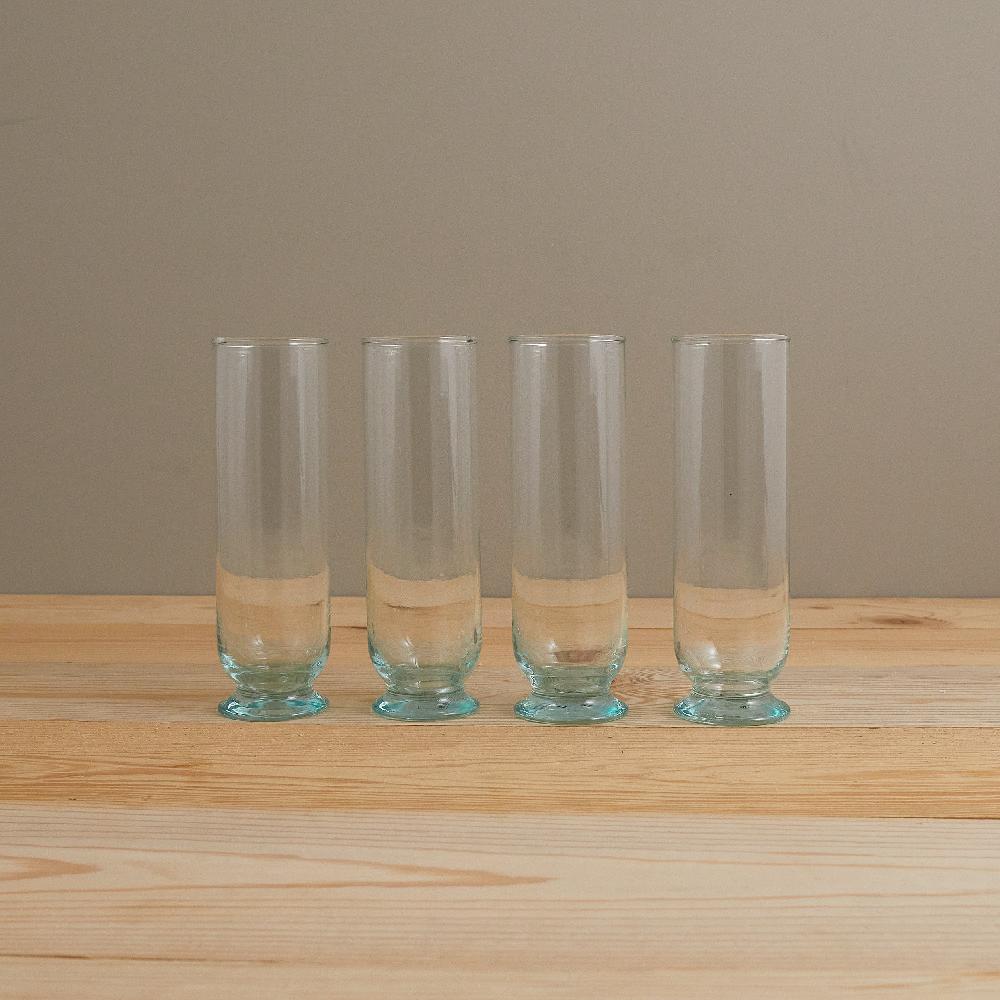 be home Premium Recycled Footed Champagne Flute Set of 4