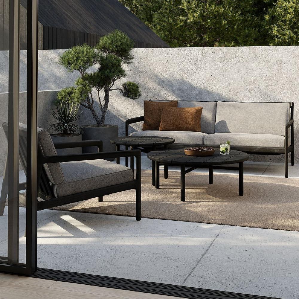 Be Home Quatro Solid Black Teak Outdoor Coffee Table 27"