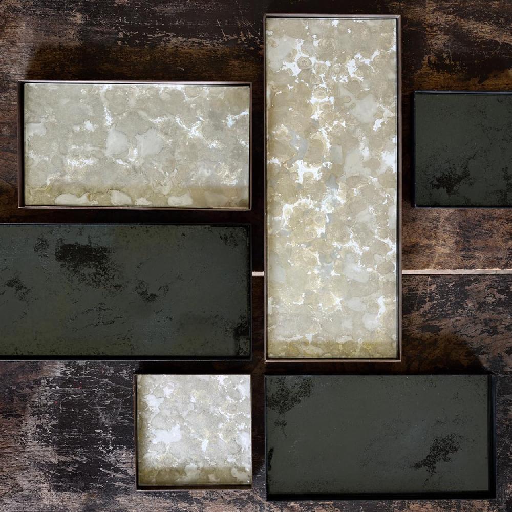 Be Home Rectangular Charcoal Aged Mirror Valet Tray Medium