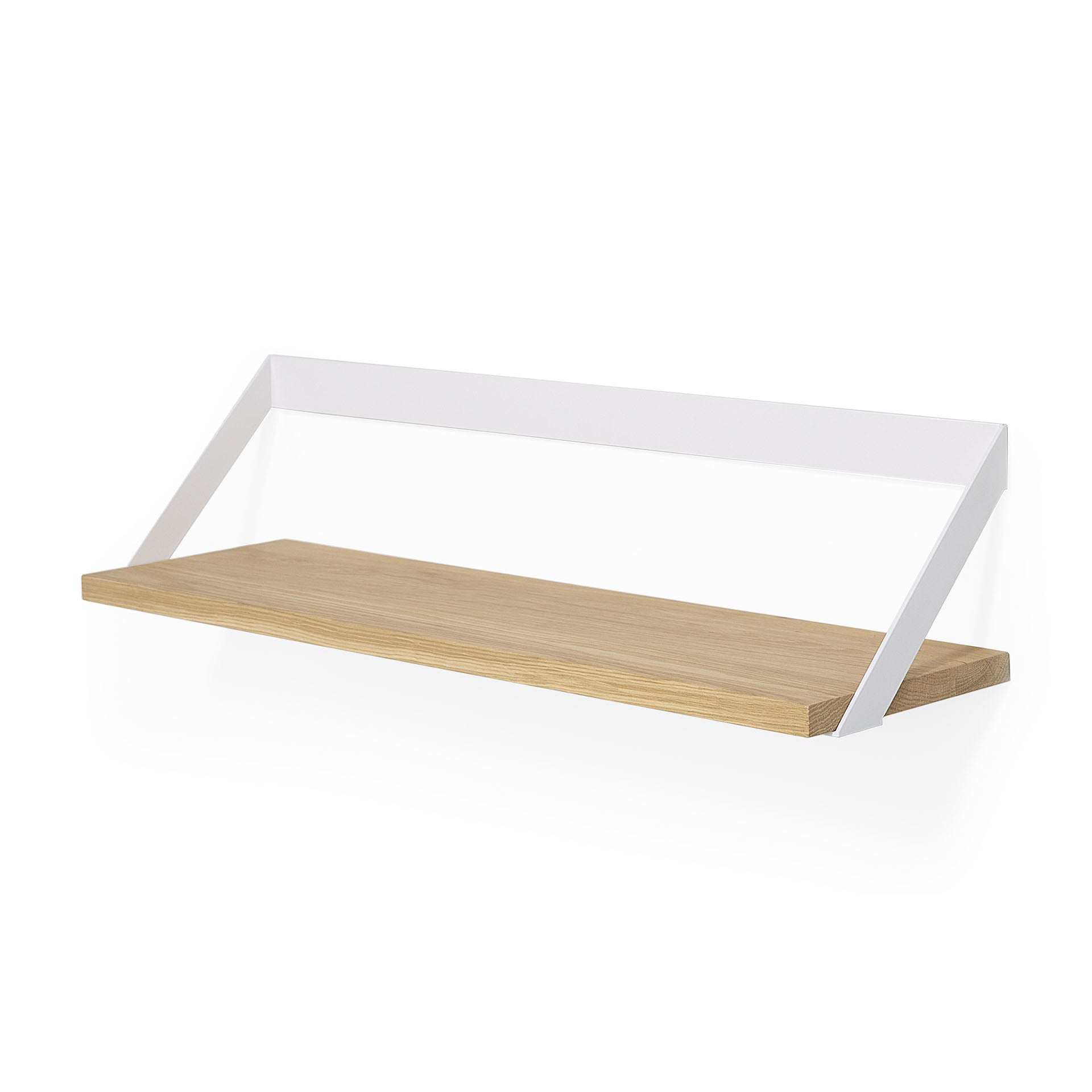 Be Home Ribbon Solid Oak Shelf With White Metal 27.5"