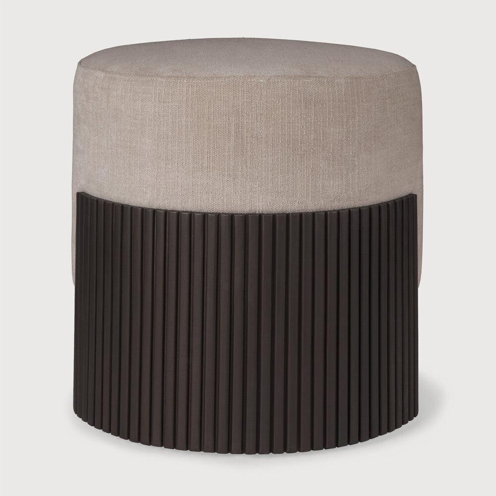 Be Home Roller Max Pouf Varnished Mahogany Dark Brown Rice Fabric