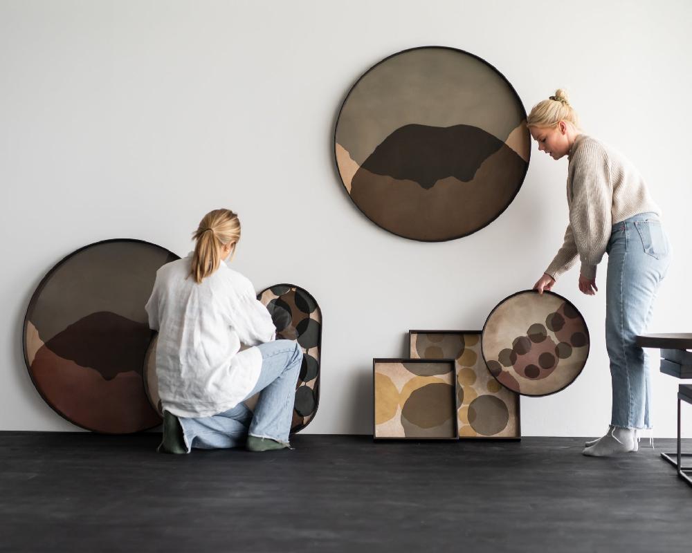 Be Home Round Pinot Combined Dots Glass Tray Extra Large