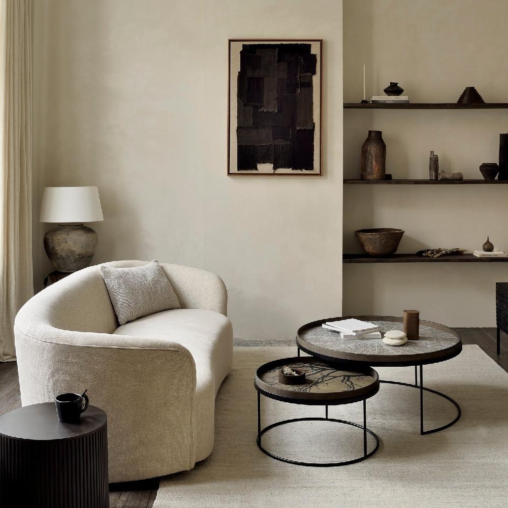 be home Round Tray Coffee Table Set L & XL (Trays Not Included)