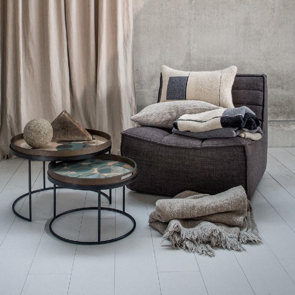 Be Home Round Tray Coffee Table Set S & L (Trays Not Included)