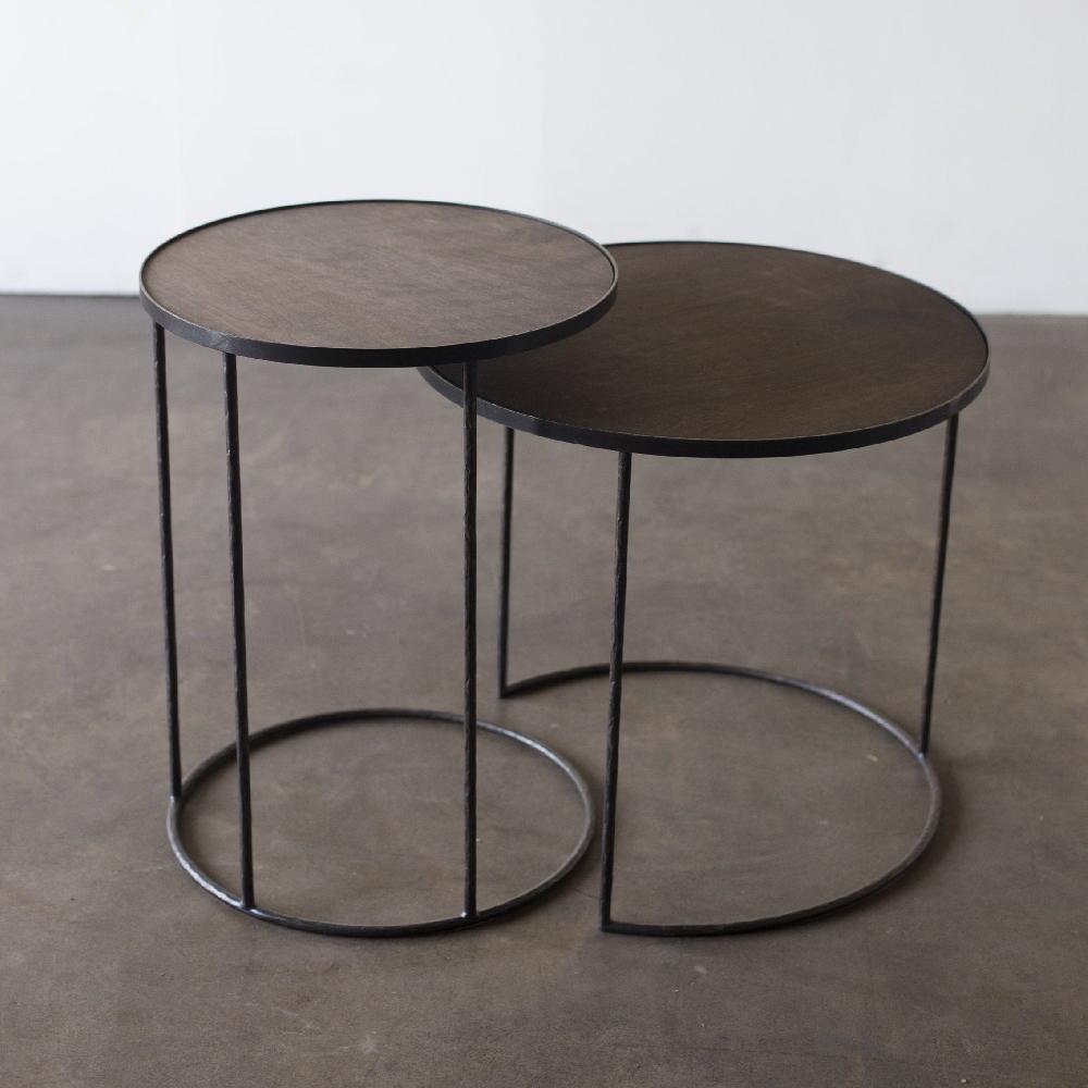 Be Home Round Tray Side Tables Set Of 2 (Trays Not Included)
