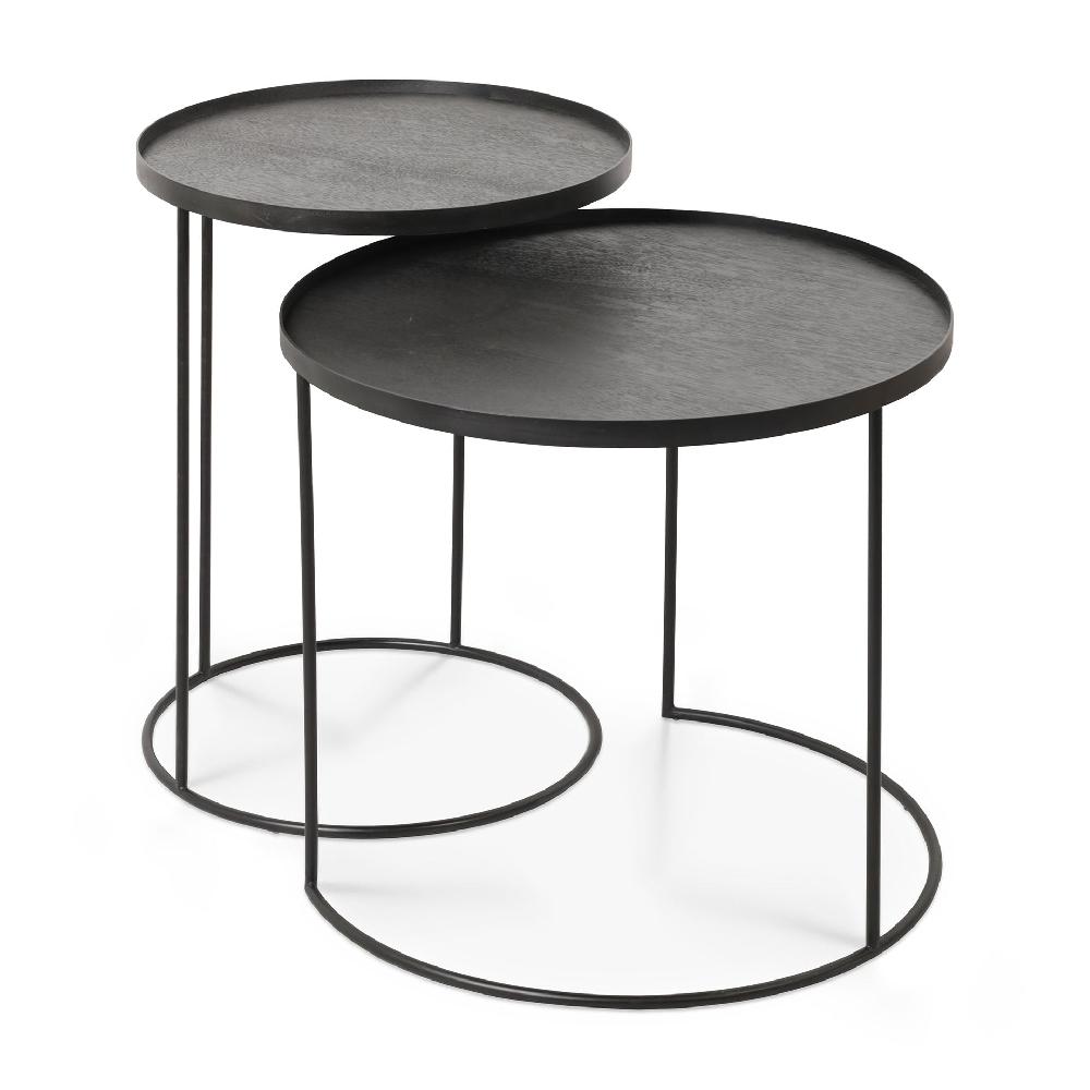 Be Home Round Tray Side Tables Set Of 2 (Trays Not Included)