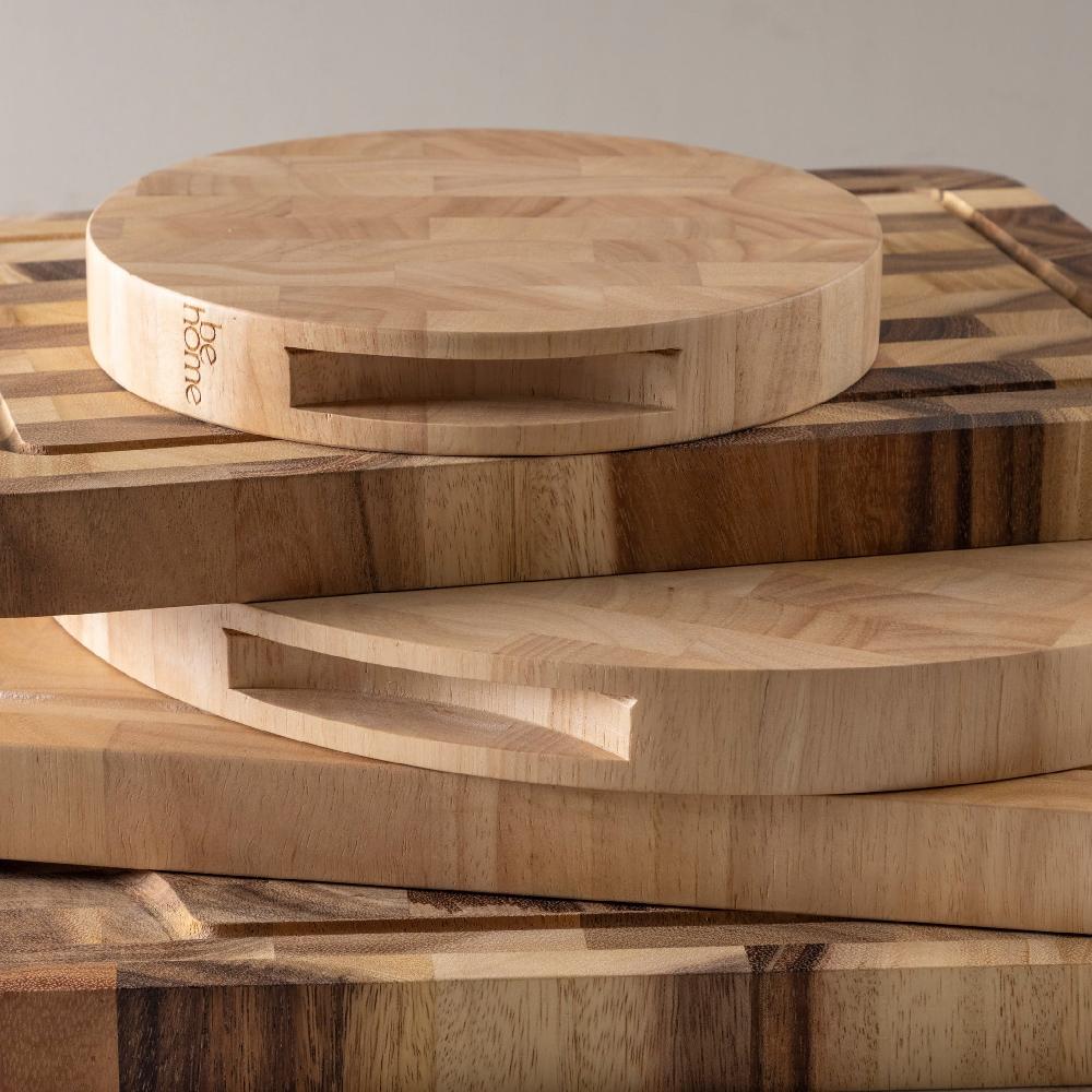 Be Home Rubberwood End Grain Rectangular Cutting Board Medium