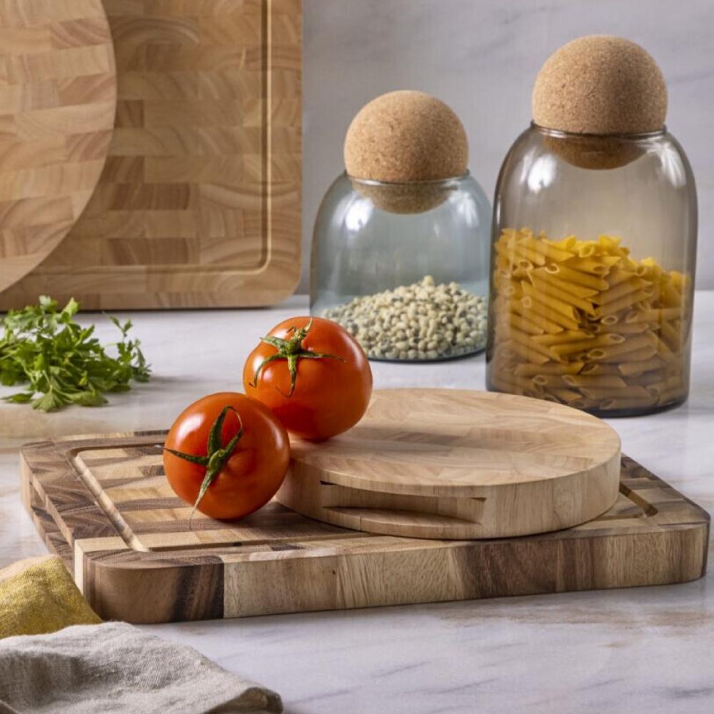 Be Home Rubberwood End Grain Rectangular Cutting Board Medium