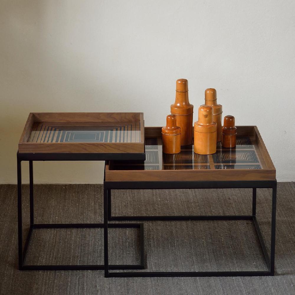 Be Home Square Tray Coffee Table Set S & L (Trays Not Included)