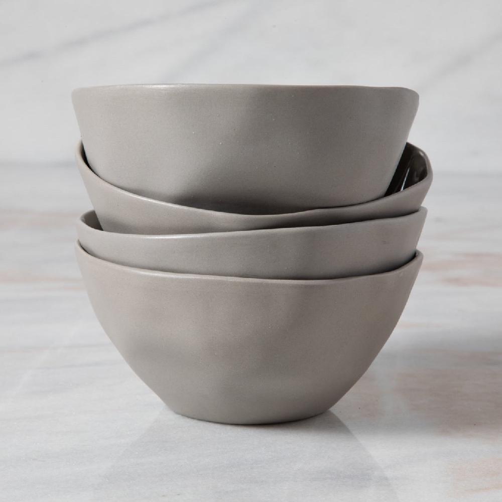 be home Tam Stoneware Dessert Bowl Sterling Set of 4