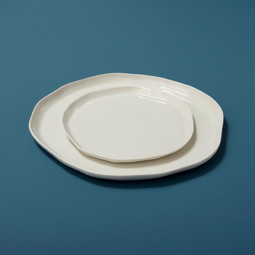 Be Home Tam Stoneware Flat Dinner Plate Pearl Set Of 4