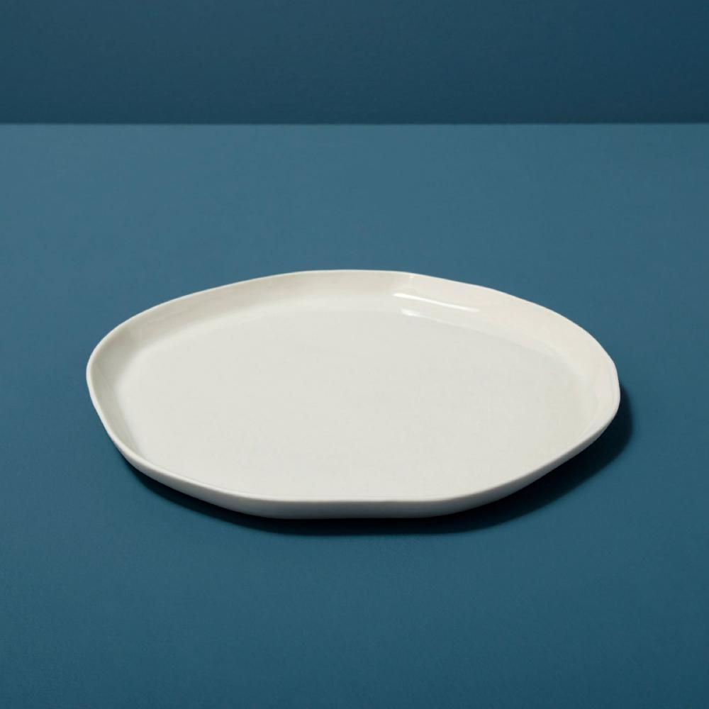 be home Tam Stoneware Flat Dinner Plate Pearl Set of 4