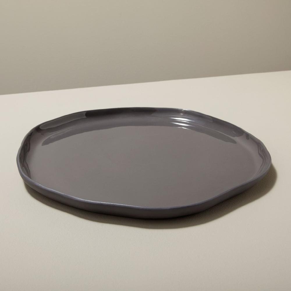 be home Tam Stoneware Flat Dinner Plate Slate Set of 4