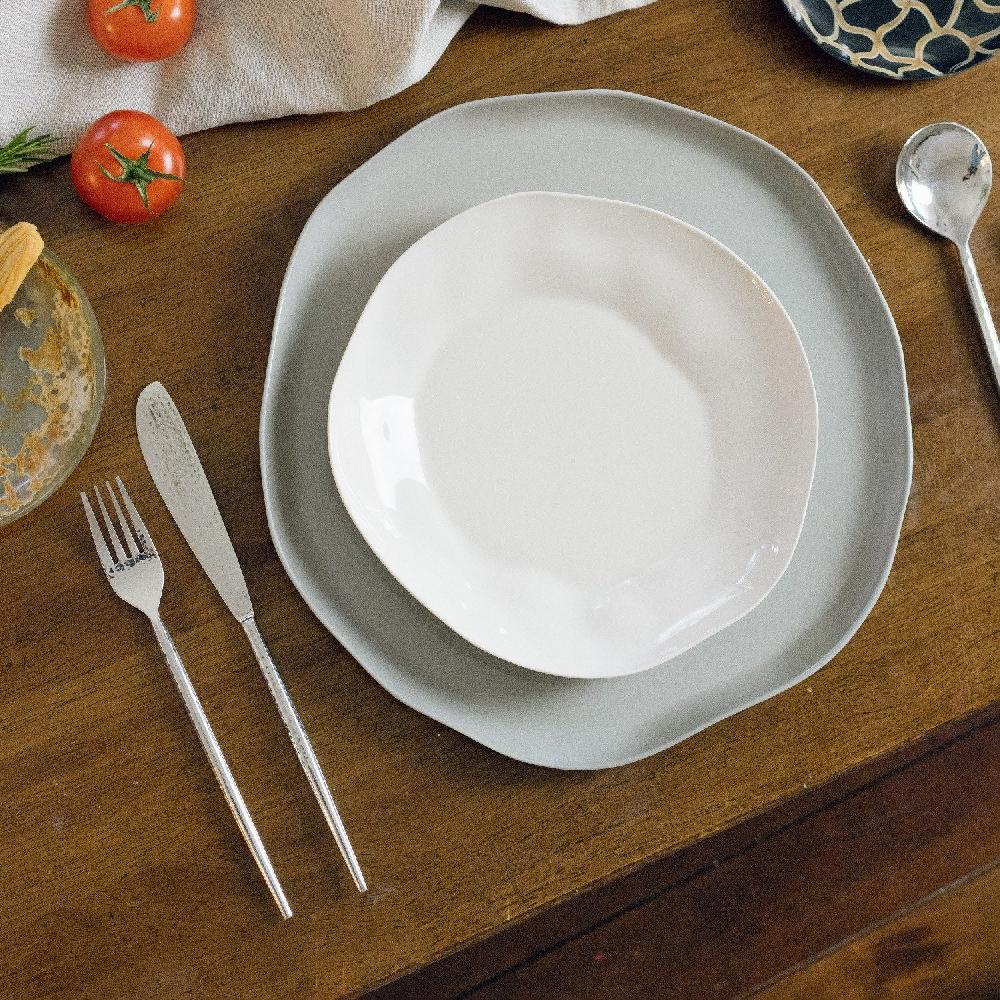 Be Home Tam Stoneware Flat Dinner Plate Sterling Set Of 4