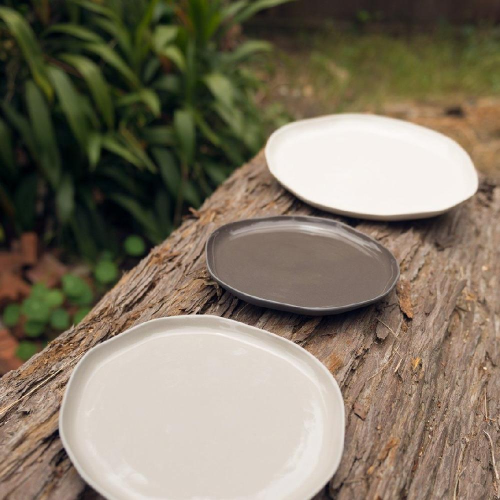 Be Home Tam Stoneware Flat Side Plate Slate Set Of 4