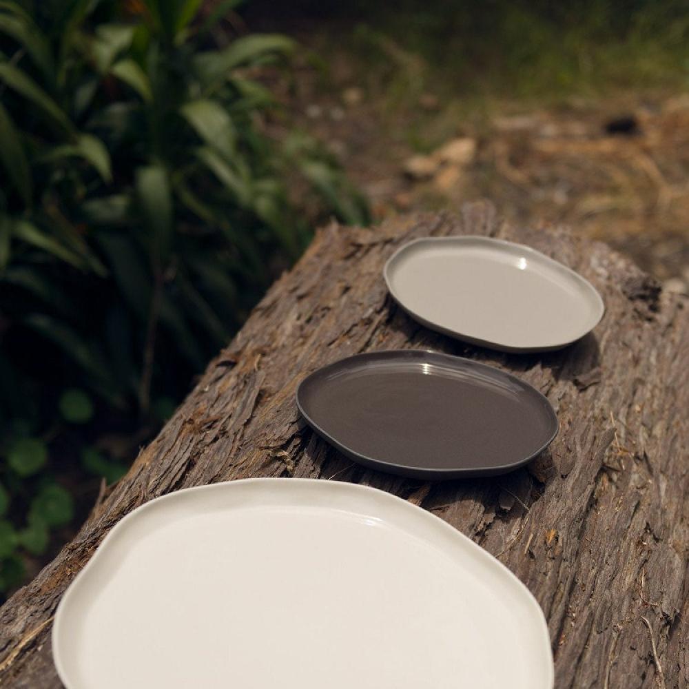 Be Home Tam Stoneware Flat Side Plate Sterling Set Of 4