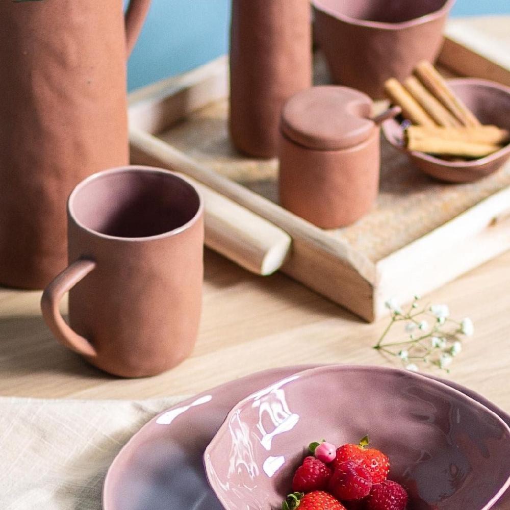 Be Home Tam Stoneware Pinch Bowl Terracotta Rose Set Of 2