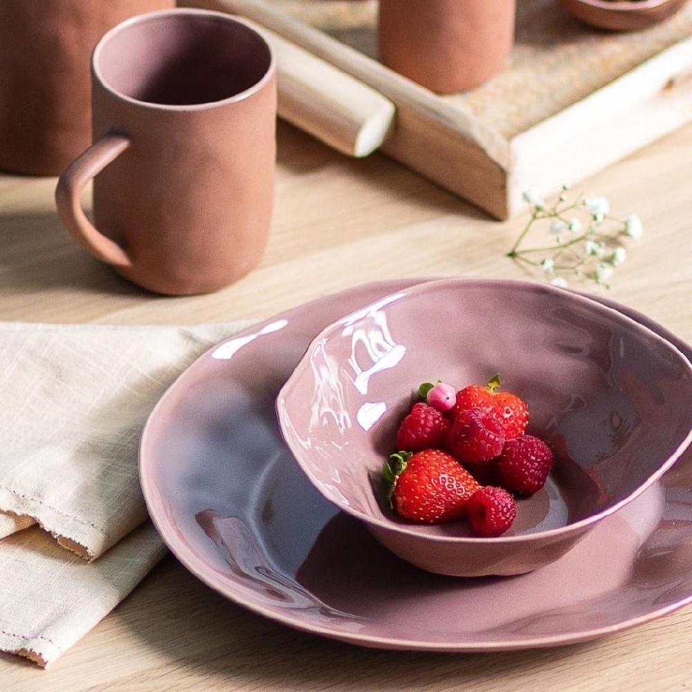 be home Tam Stoneware Side Bowl Terracotta Rose Set of 4