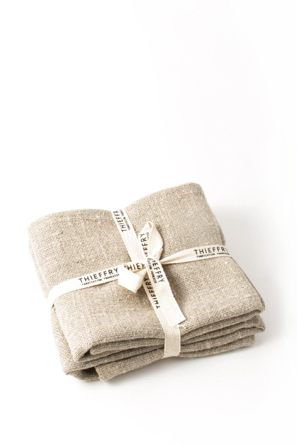 be home Thieffry Belgian Linen Dishtowels Raw Natural Set of 2