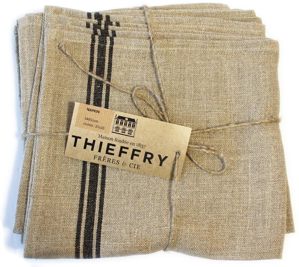 Be Home Thieffry Belgian Linen Napkins Black Set Of 4