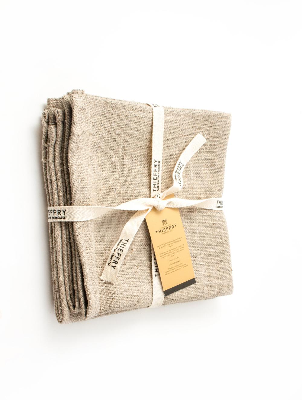 Be Home Thieffry Belgian Linen Napkins Raw Natural Set Of 4