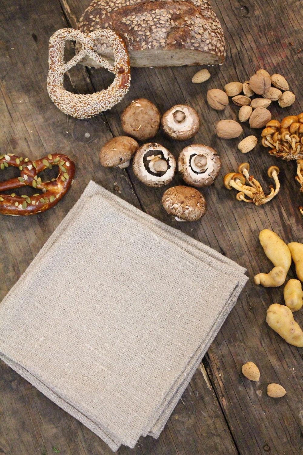 be home Thieffry Belgian Linen Napkins Raw Natural Set of 4