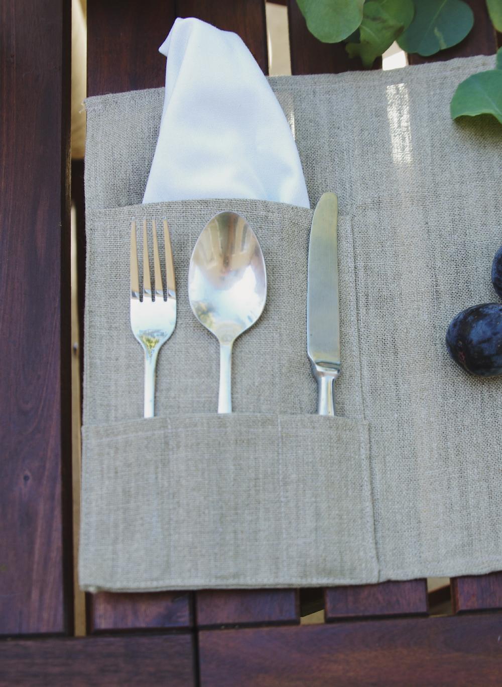 be home Thieffry Belgian Linen Placemat with Napkin Pocket