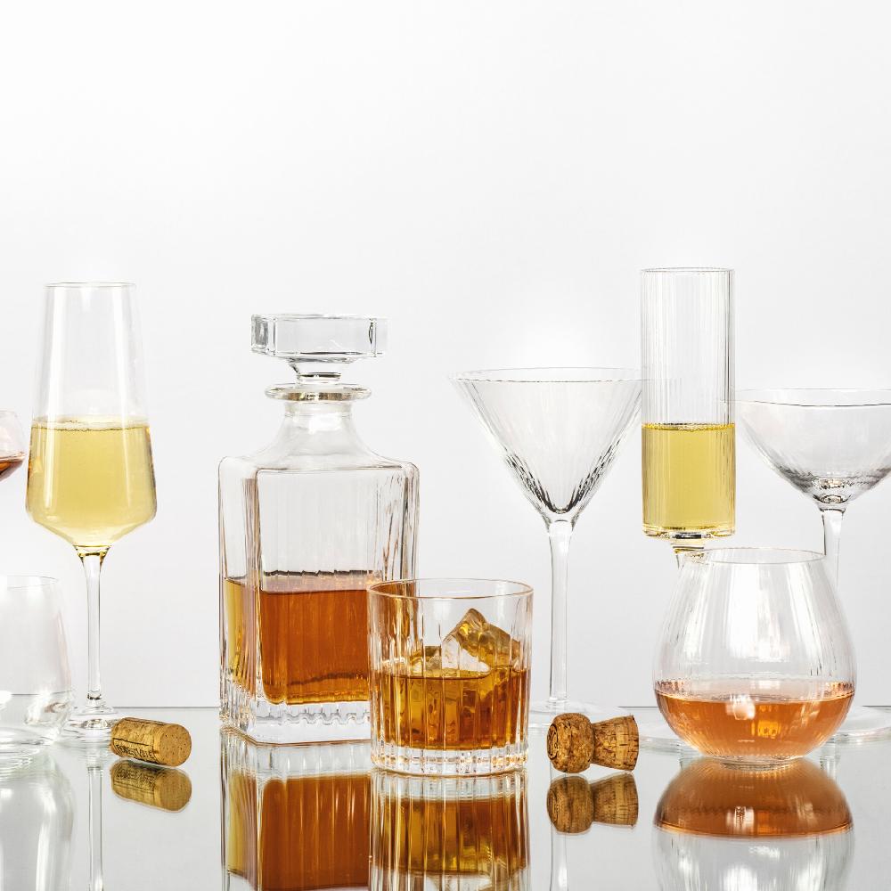 Be Home Timeless Crystal Double Old Fashioned Glass Set Of 6