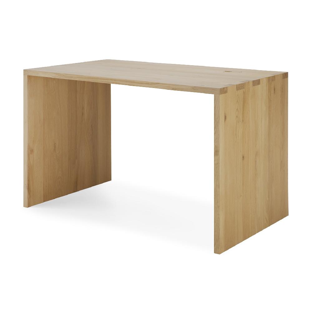 Be Home U Desk - Varnished Oak - Rectangular - With Cable Management