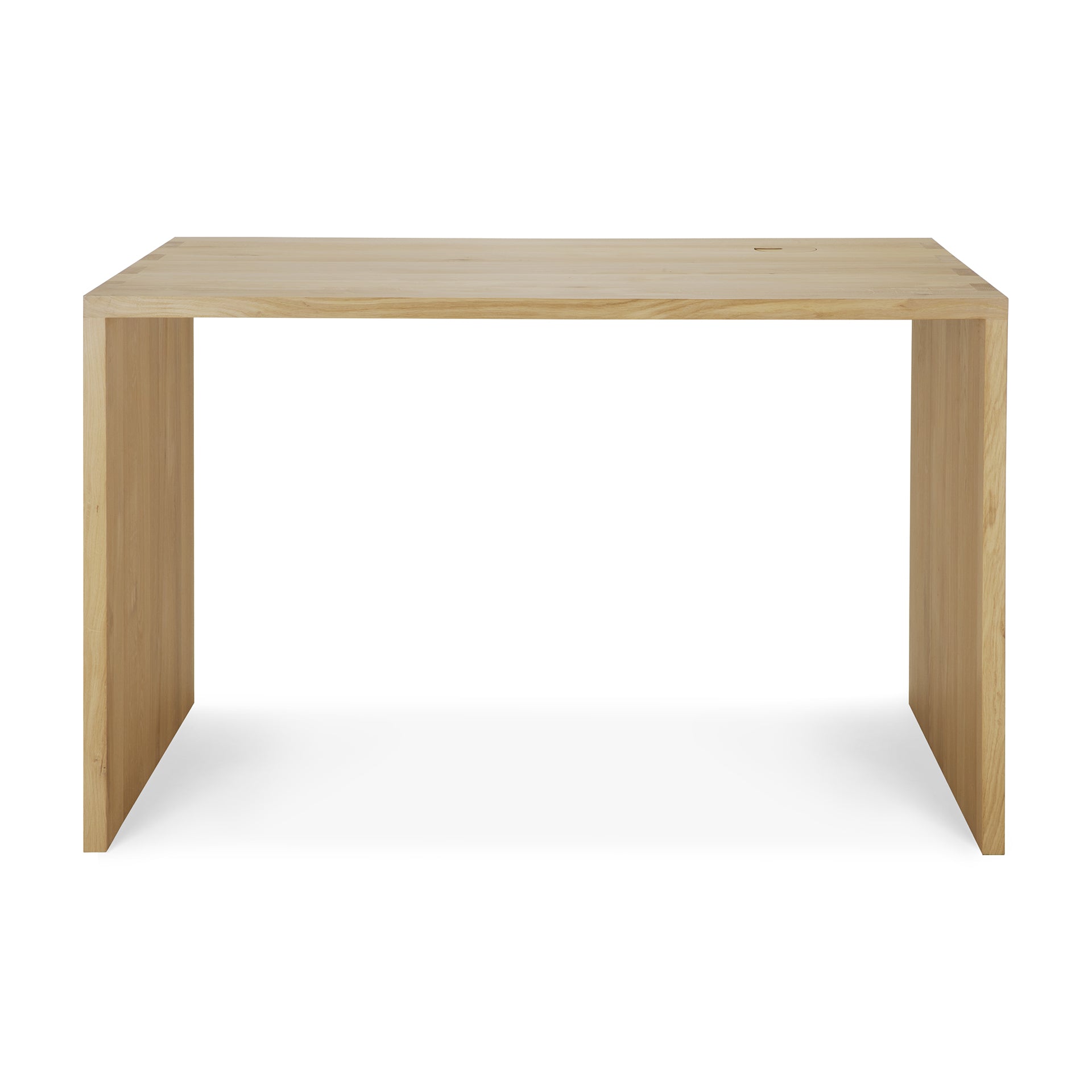 be home U desk - varnished oak - rectangular - with cable management