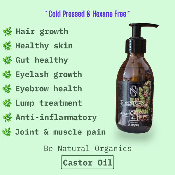 Be Natural Castor Oil - Cold Pressed & Hexane Free - Pure & Natural Oil - 200ml