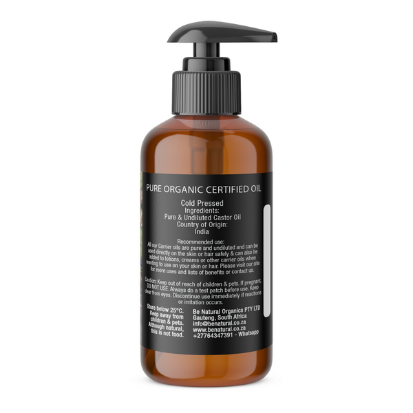 Be Natural Organic Castor Oil - Cold Pressed & Hexane Free - 200ml