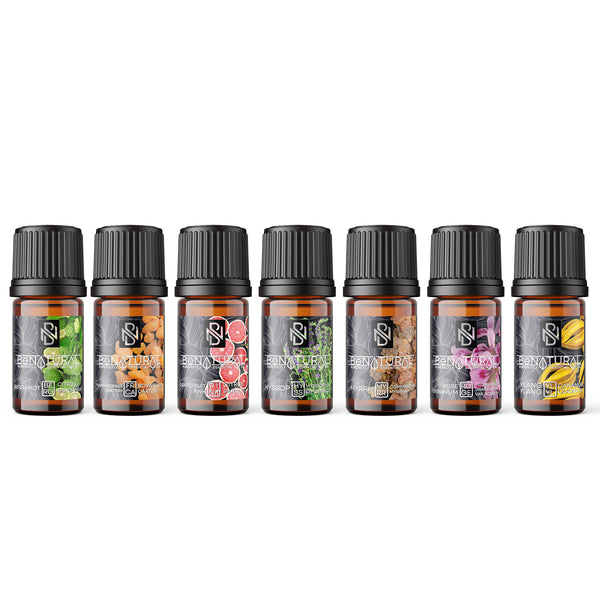 Be Natural Premium Mini's 7 Pack - Premium Quality Essential Oils By Be Natural Organics
